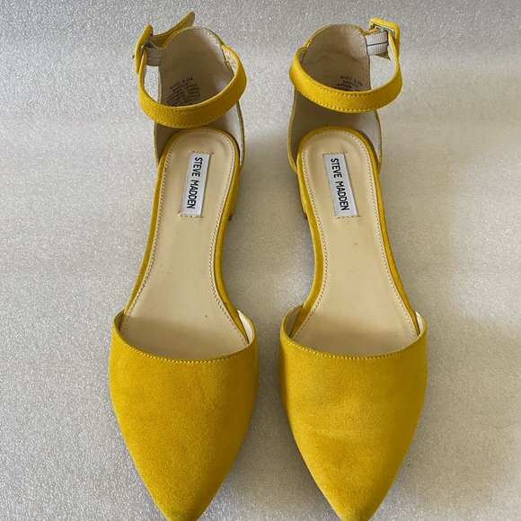 Steve Madden Bart Mustard Pointed Toe Flat Strap Sandals size 8.5 - Picture 7 of 7